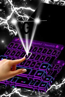 Color Keyboard Neon Purple android App screenshot 2